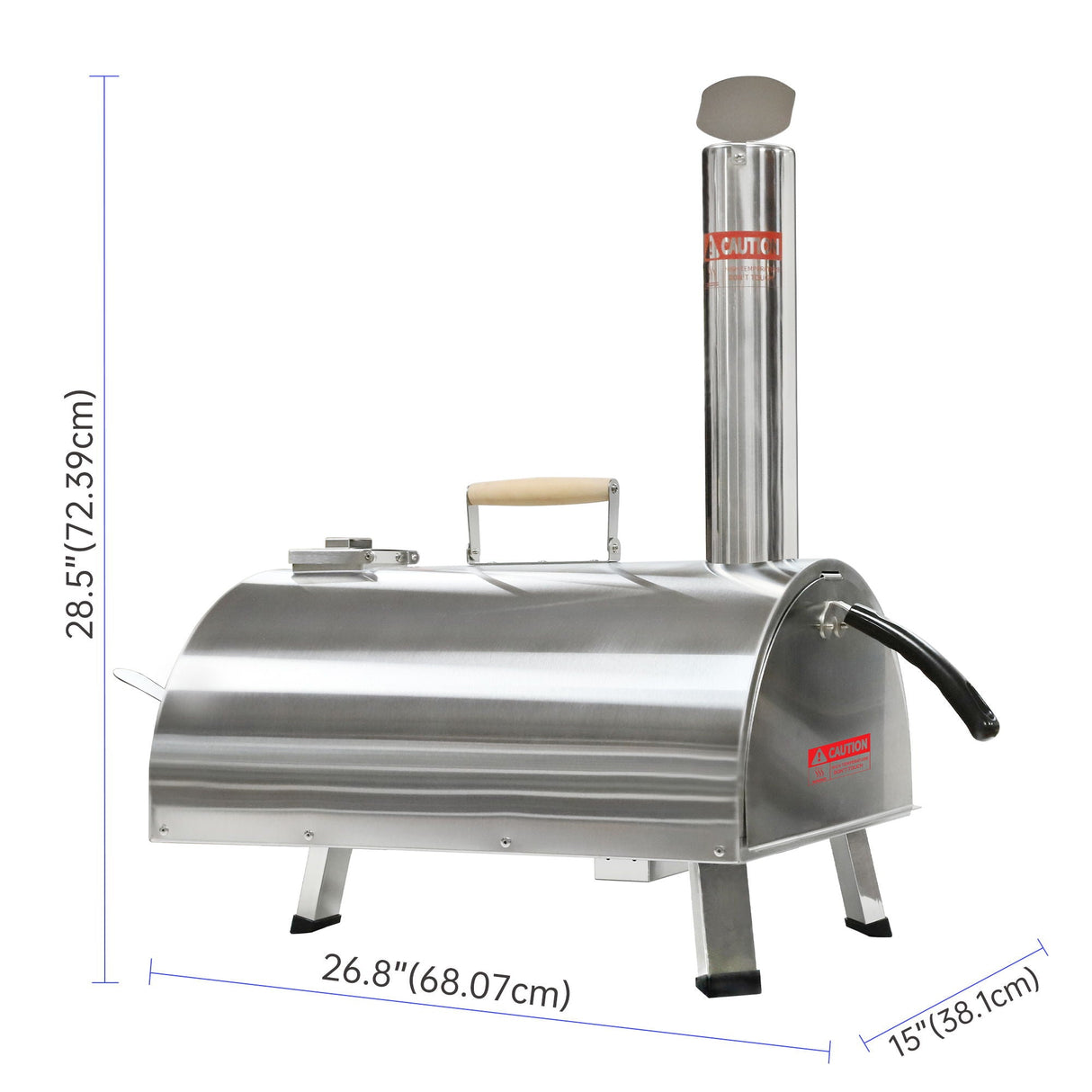 Pizza Oven Outdoor 12" Automatic Rotatable Pizza Ovens Portable Stainless Steel Wood Fired Pizza Oven Pizza Maker With Built-In Thermometer Pizza Cutter Carry Bag by Couch.com