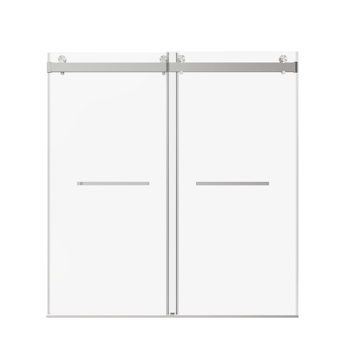 Frameless Double Sliding Soft-Close Shower Door, 3 / 8" (10Mm) Thick SGCC Tempered Glass Door, Matte by Couch.com