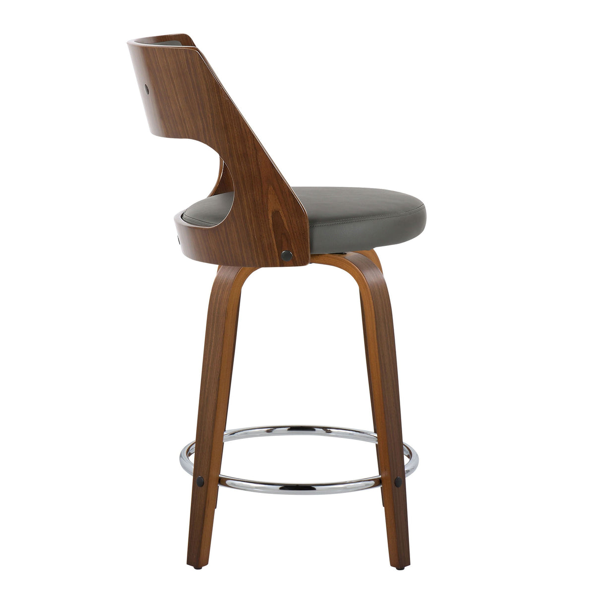 Cecina - Mid-Century Modern Fixed Height Counter Stool With Swivel And Round Footrest (Set of 2) by Couch.com