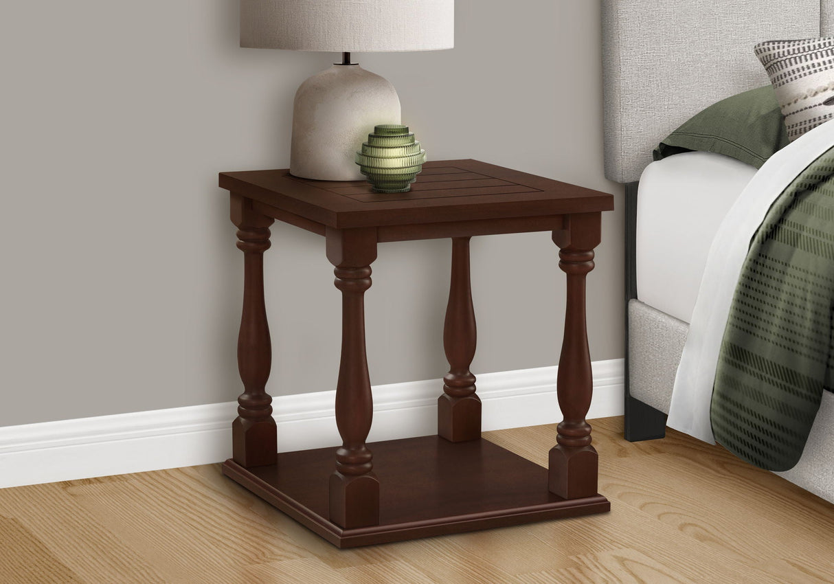 Accent Table, 2 Tier, Square, Traditional - Espresso by Couch.com