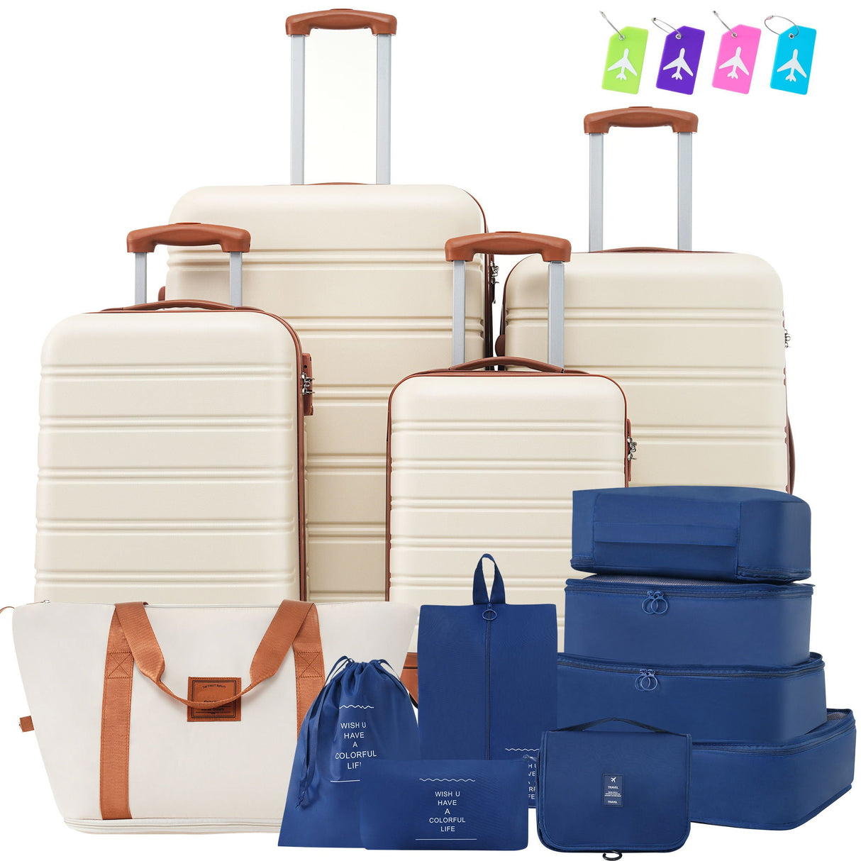 Hardshell Luggage Sets 4 Pieces + Bag Spinner Suitcase With Tsa Lock Lightweight - 16" / 20" / 24" / 28" Luggages by Couch.com