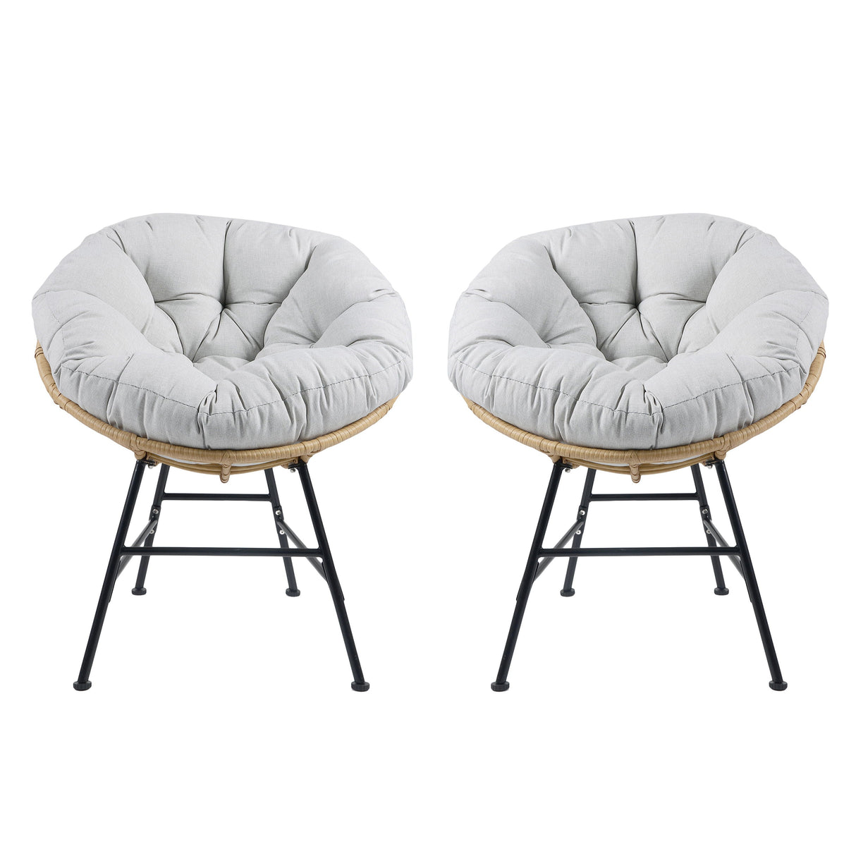 Palos - Outdoor Wicker Lounge Chair (Set of 2) - Brown / Light Gray by Couch.com