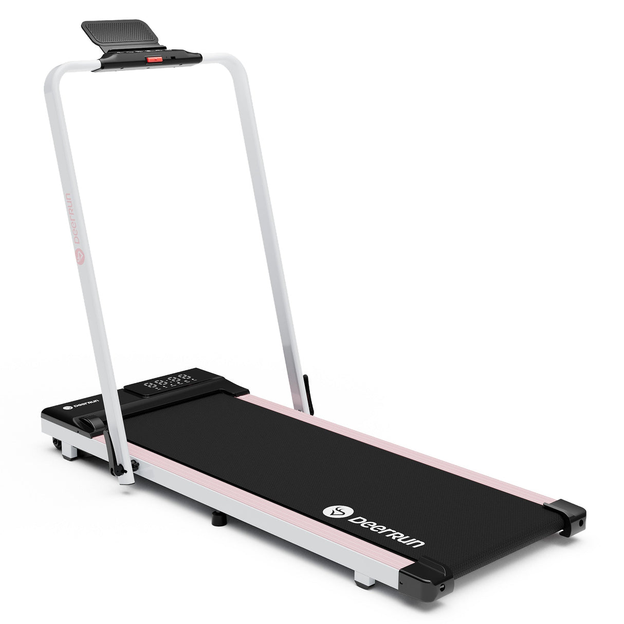 DeerRun A5 Pro Smart 2 in 1 Folding Treadmill Pink with Handrail, 300Lbs