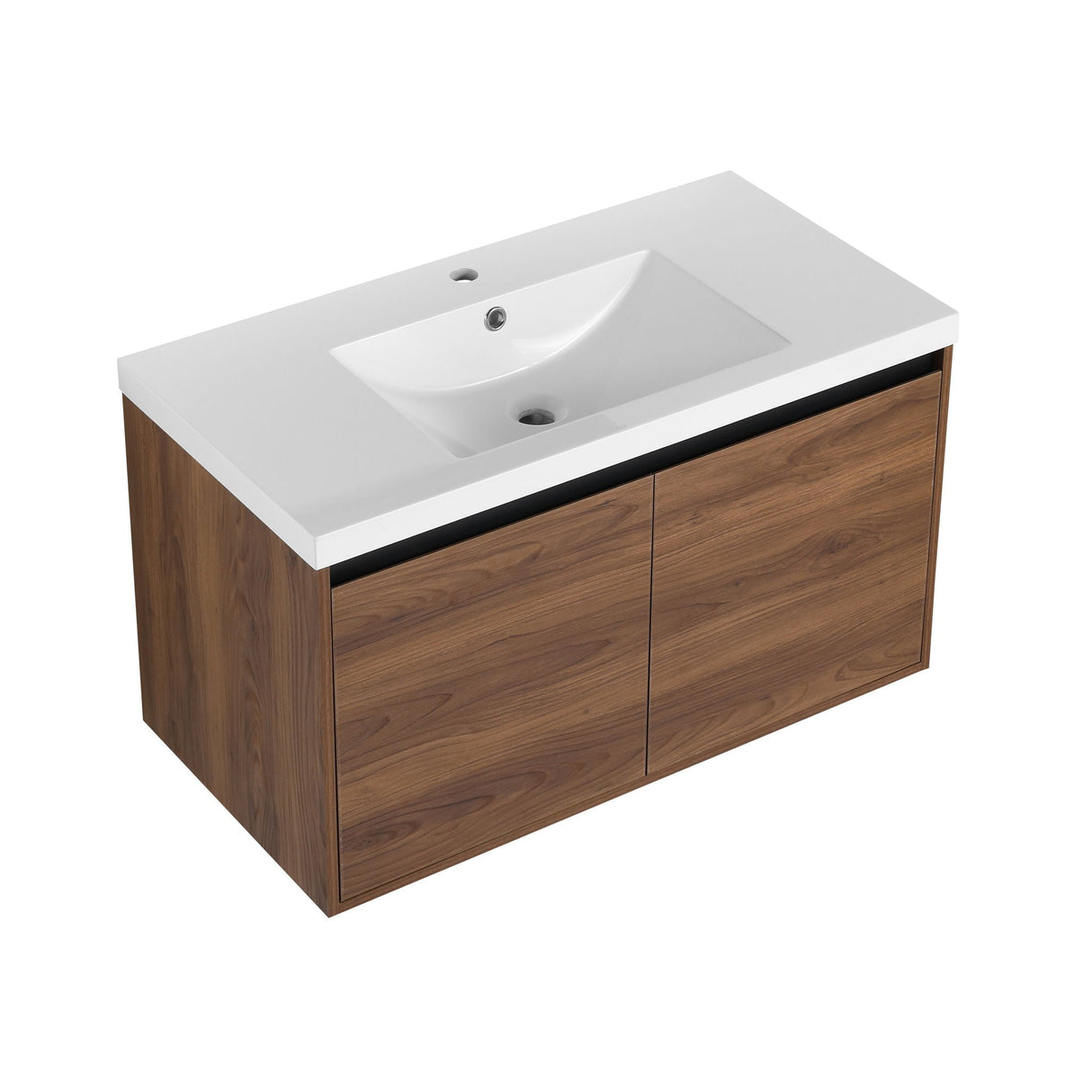 Bathroom Vanity Set With Resin Countertop Sink And 2 Doors, Engineered Wood by Couch.com