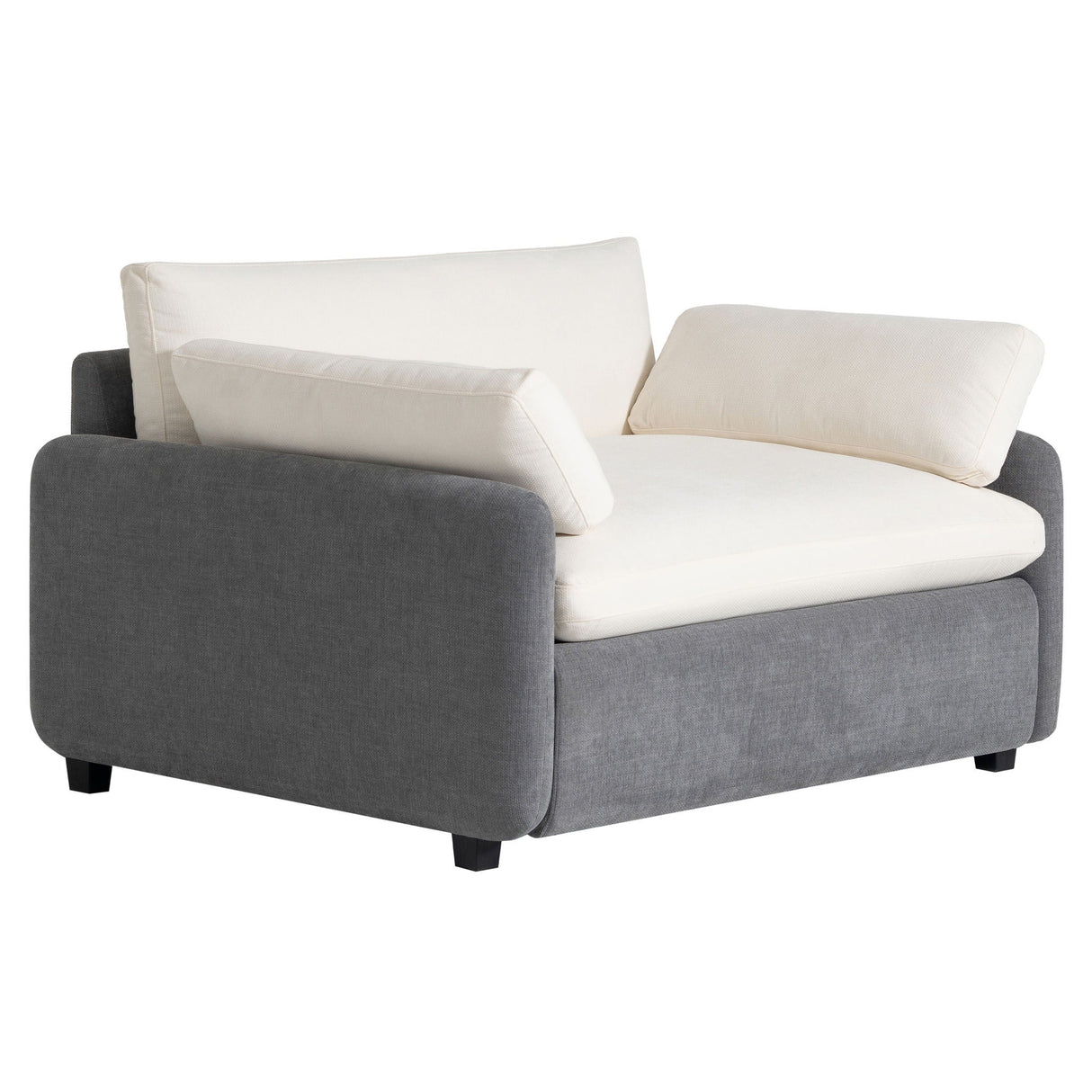 Oversized Single Sofa Chair Wide And Deep Seat, Modern Upholstered Comfy Blocking Couch Lounge With Pillows by Couch.com