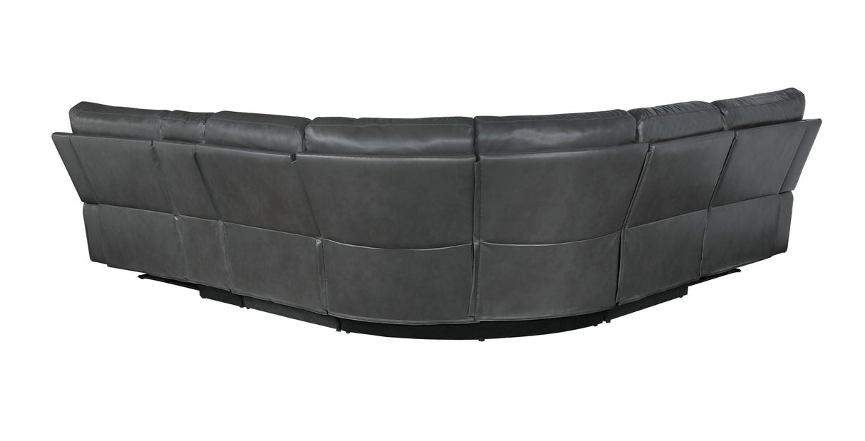 Saul - Power Recliner Sectional Sofa With USB Port Cupholder Console by Couch.com