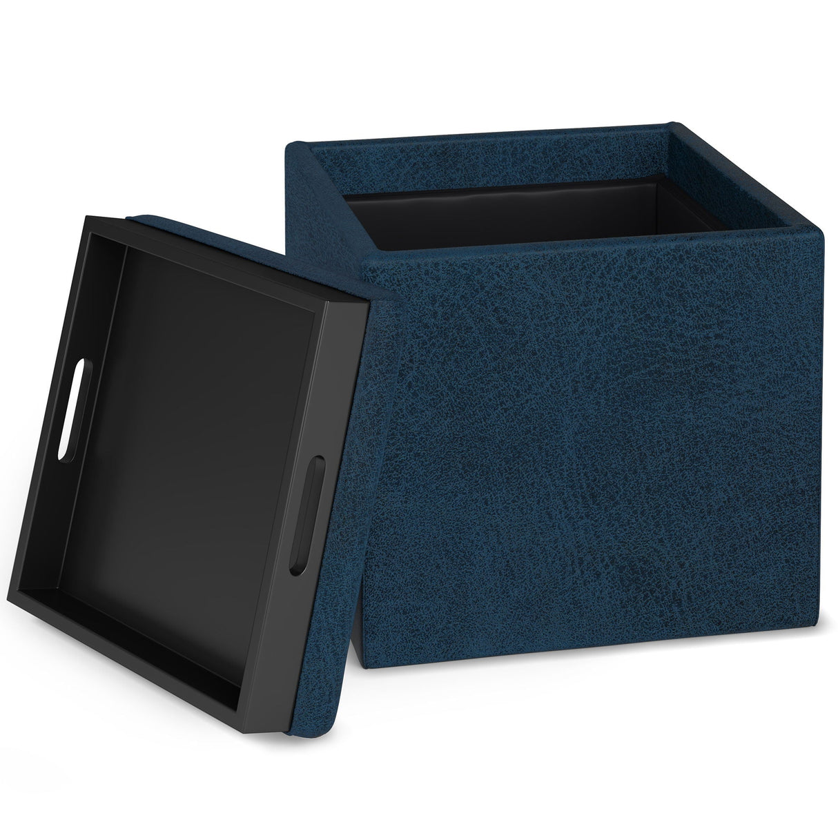 Rockwood - Upholstered Cube Storage Ottoman With Tray by Couch.com