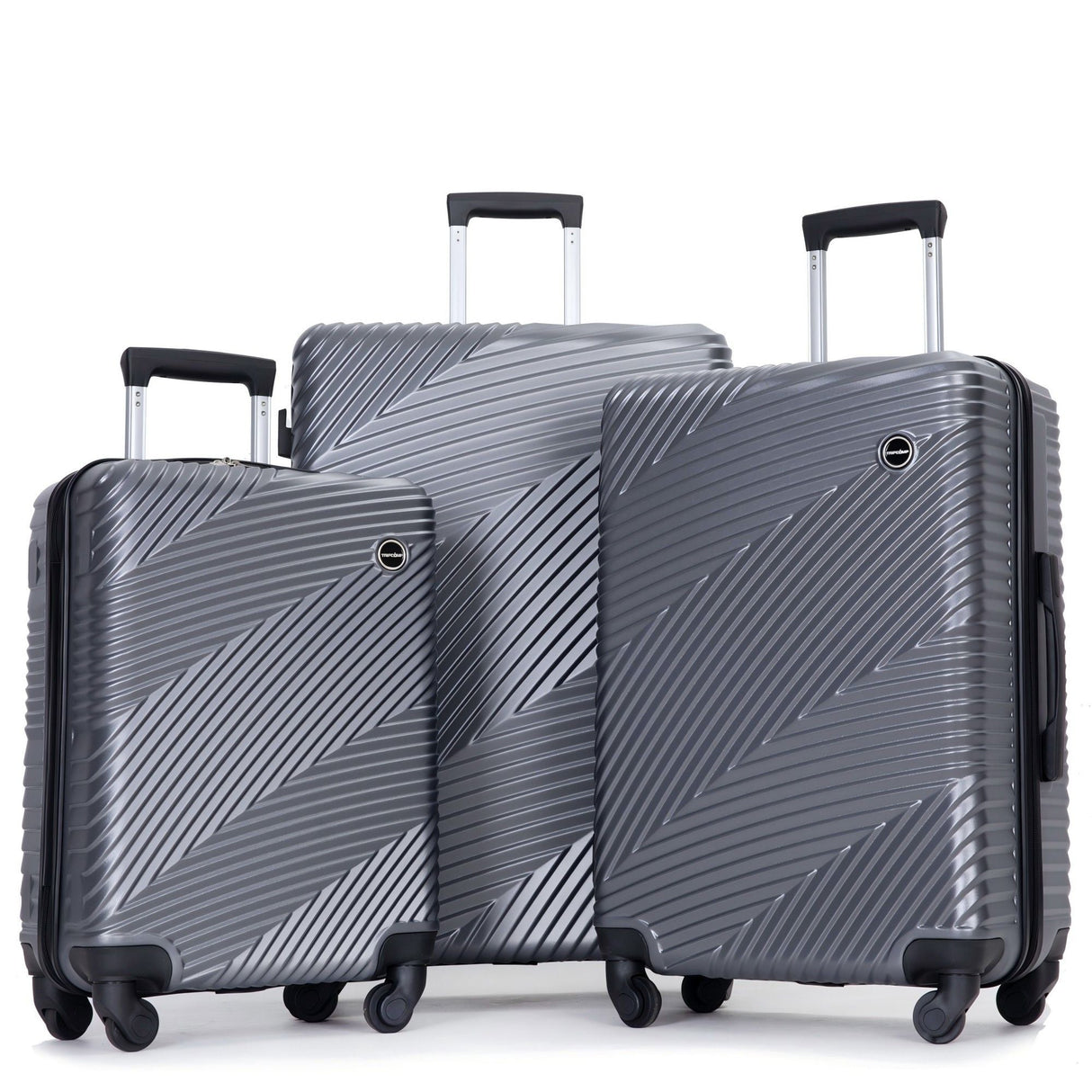 3 Piece Luggage Sets Lightweight Suitcase With Two Hooks, Spinner Wheels, by Couch.com