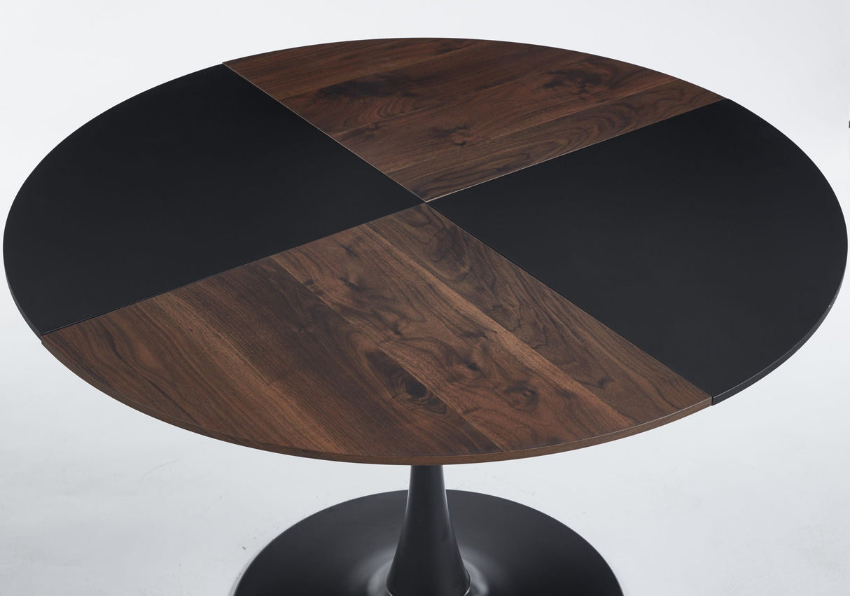 5 Pieces Dining Set, Table Metal Leg Mid-Century Dining Table For 4 - 6 People With MDF Table Top, Pedestal Dining Table, Table Leisure Coffee Table - Black by Couch.com