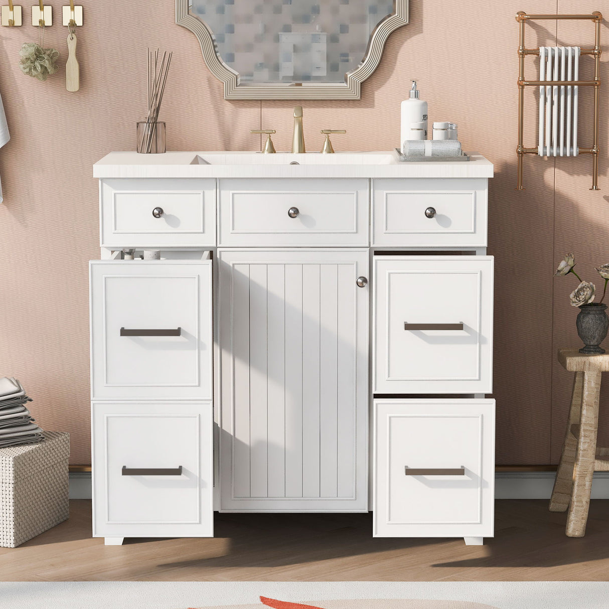 Bathroom Vanity Cabinet With Sink Top Combo Set, Single Sink, Shaker Cabinet With Soft Closing Door And Drawer by Couch.com