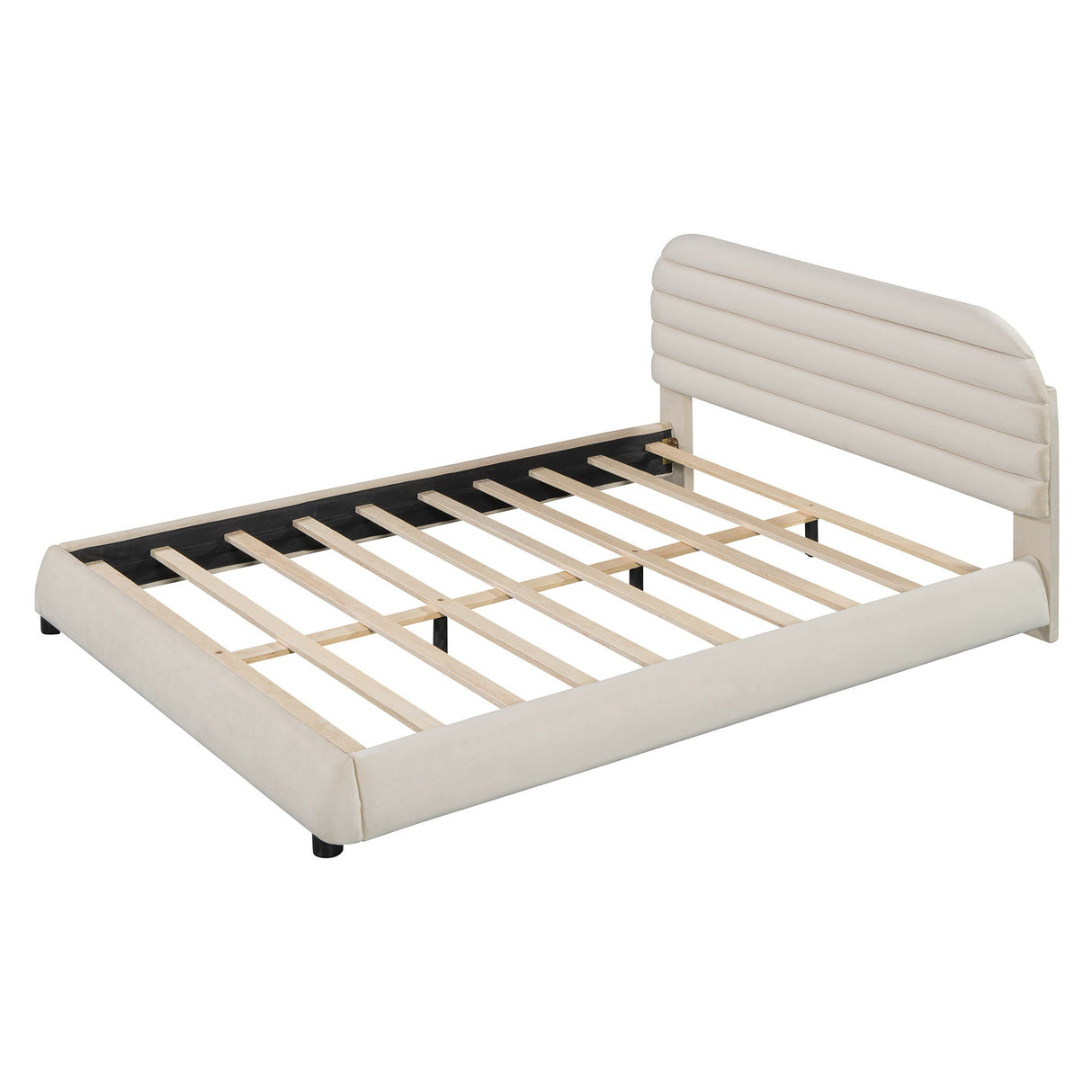 Upholstered Platform Bed Frame And Stylish Curve Shaped Design by Couch.com