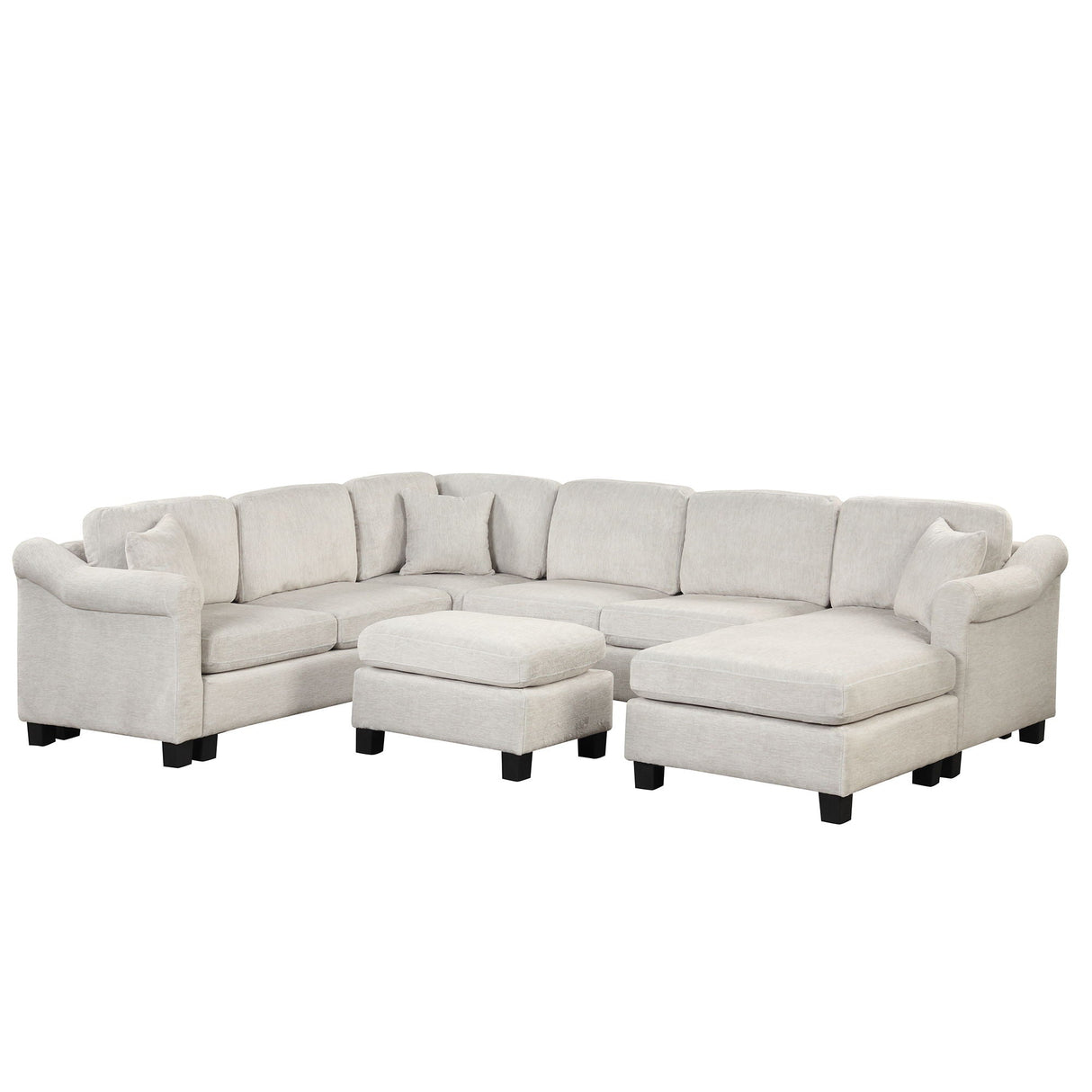 4 Pieces Sectional Sofa With Ottoman With Right Side Chaise by Couch.com