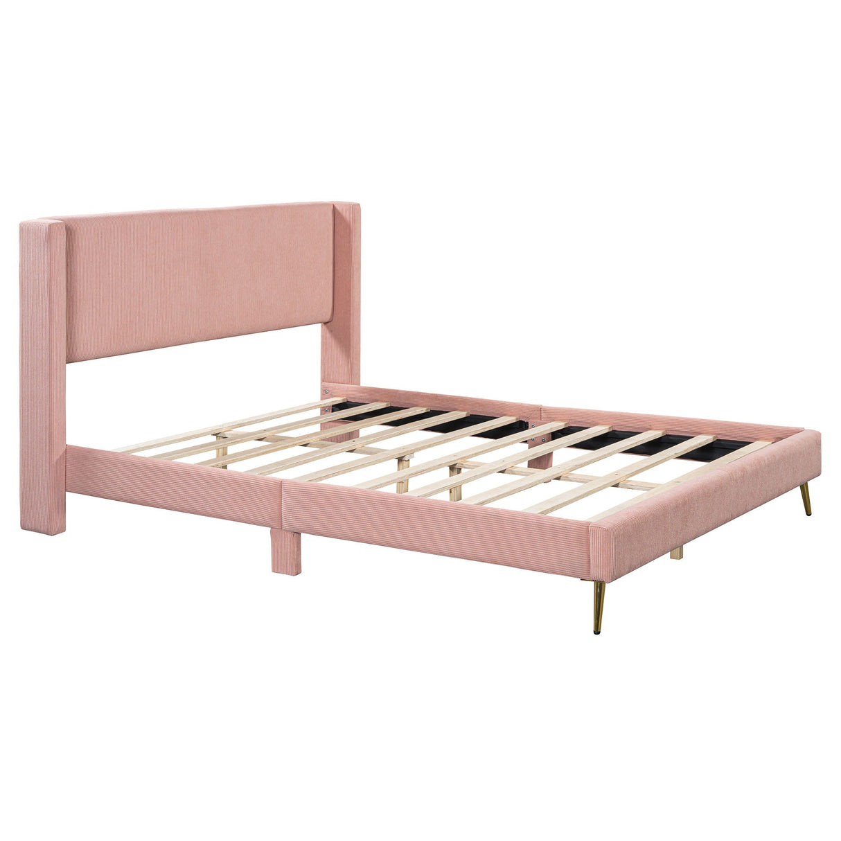 Platform Contemporary Bed With Legs And Upholstered Headboard by Couch.com