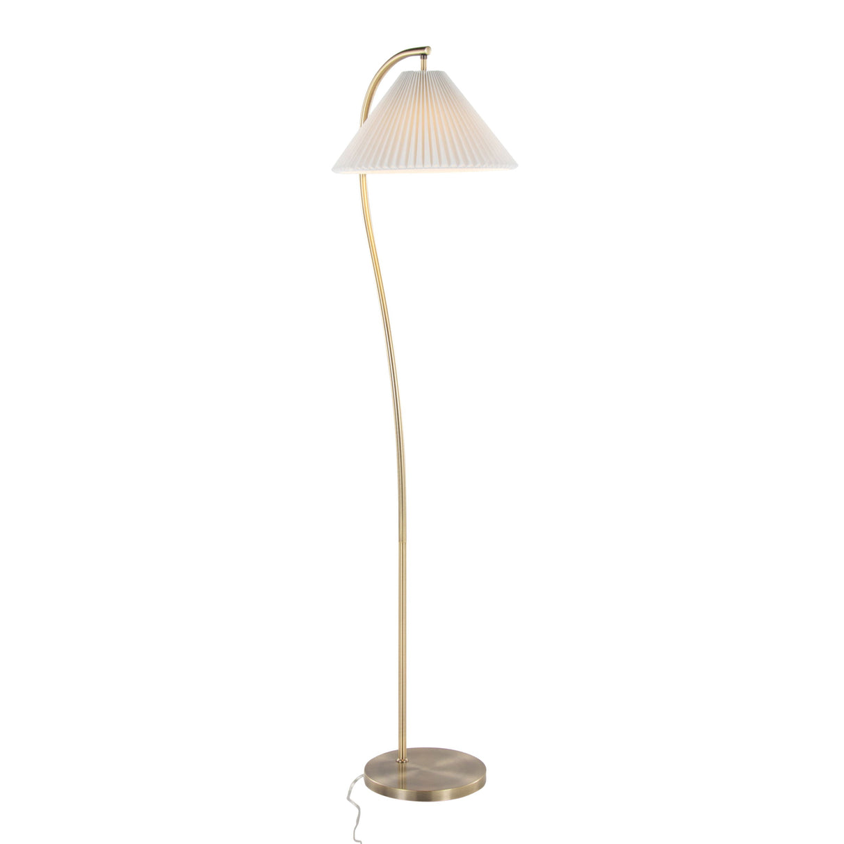Cassis - Glam / Art Deco Floor Lamp Pleated - Gold / White by Couch.com
