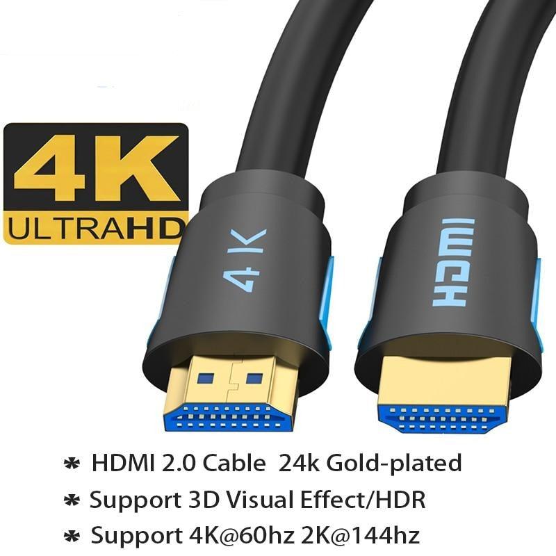 4K HDMI Cable HDMI 2.0 Ultra HD Audio Wire HDMI Splitter Digital Cord High Speed 18Gbps HDMI 2.0 Cable 4K HDR 2160P For TV Projector Laptops Gaming