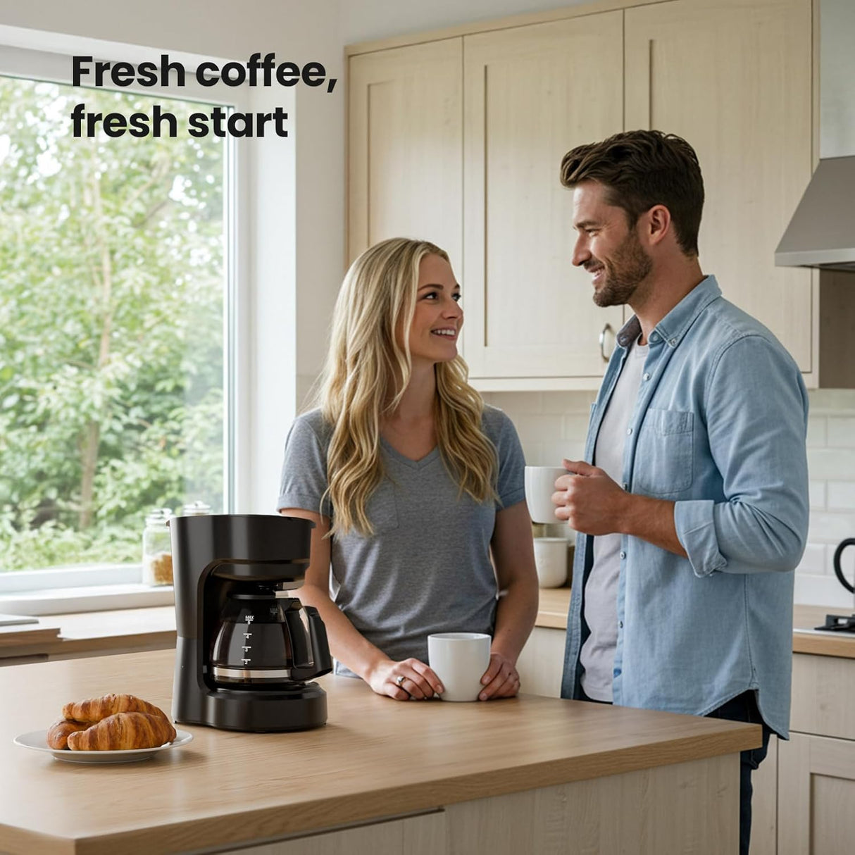 5-Cup Drip Coffee Maker - Programmable, Auto Brew, Auto Pause, Keep Warm Function CM3710H