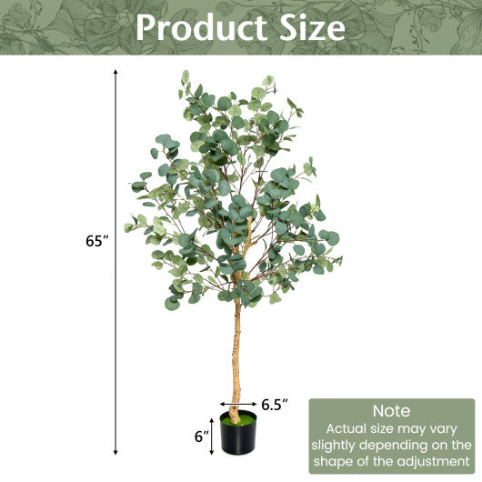 5.5 Feet Artificial Eucalyptus Tree with 517 Silver Dollar Leaves-2 Pack