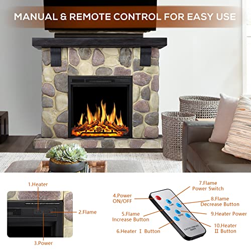 50 Inch Electric Fireplace Stone Mantel Package Y4926