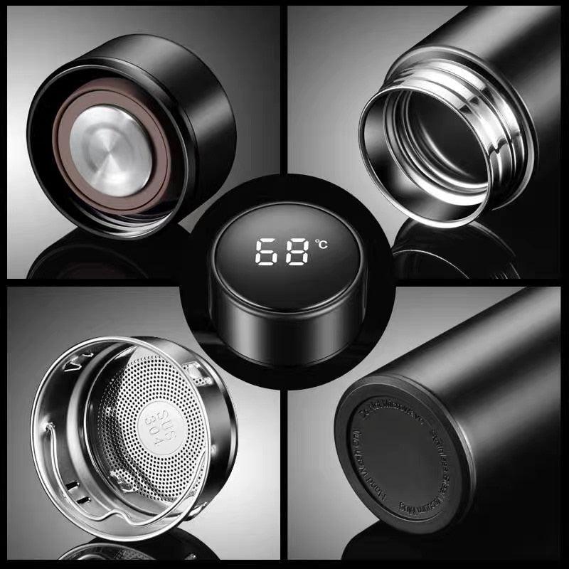 500ml Stainless Steel Intelligent Insulation Water Bottle Vacuum Bottle Insulation Touch Intelligent Temperature Display Intelligent Touch Display Temperature 304 Stainless Steel Thermos Water Bottle