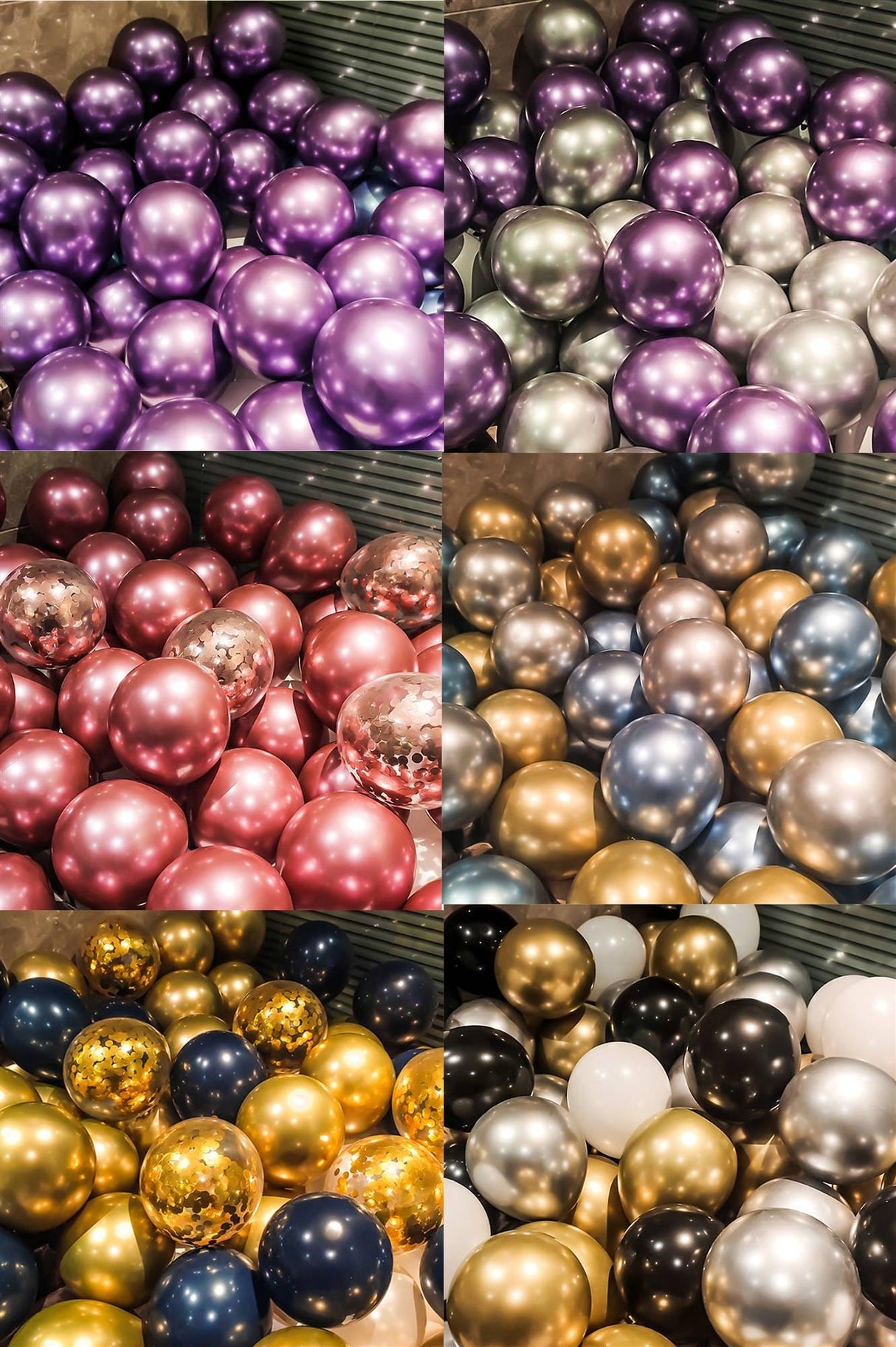 50/15pcs 10inch Gold Silver Black Metal Latex Confetti Balloons For Wedding Decorations Birthday Party Decorations Bridal Showers Baby Showers