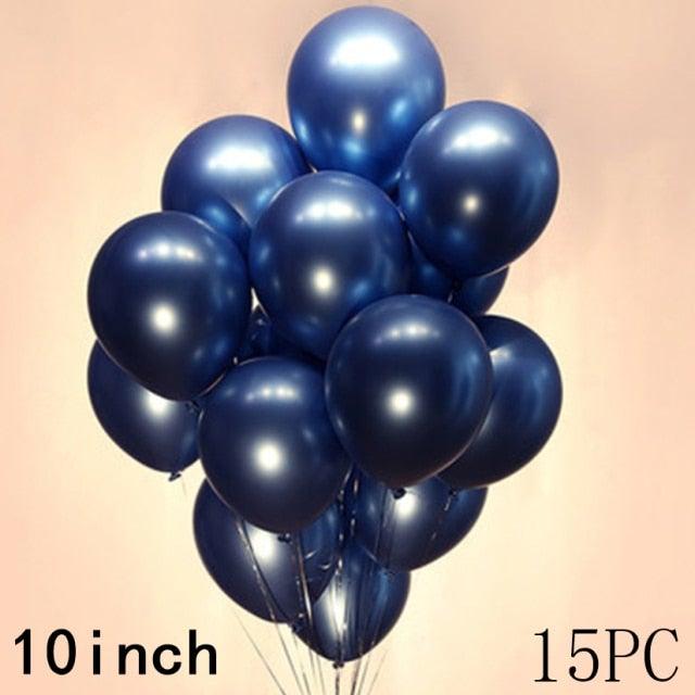 50/15pcs 10inch Gold Silver Black Metal Latex Confetti Balloons For Wedding Decorations Birthday Party Decorations Bridal Showers Baby Showers