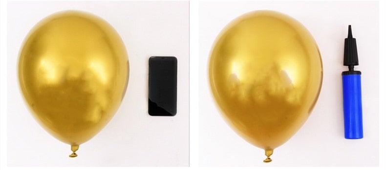 50/15pcs 10inch Gold Silver Black Metal Latex Confetti Balloons For Wedding Decorations Birthday Party Decorations Bridal Showers Baby Showers