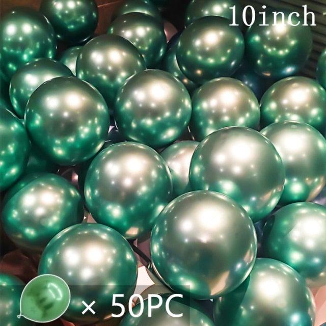 50/15pcs 10inch Gold Silver Black Metal Latex Confetti Balloons For Wedding Decorations Birthday Party Decorations Bridal Showers Baby Showers