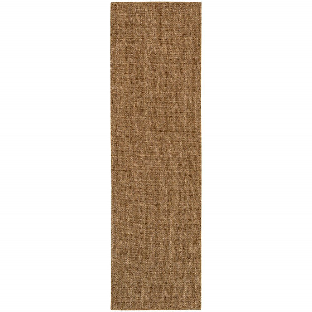 2' X 8' Tan Stain Resistant Indoor Outdoor Area Rug