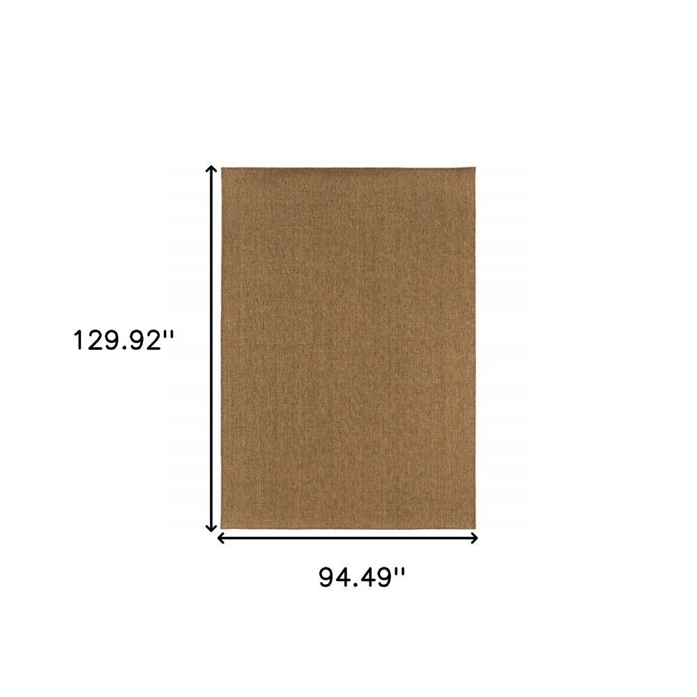 8' X 11' Tan Stain Resistant Indoor Outdoor Area Rug