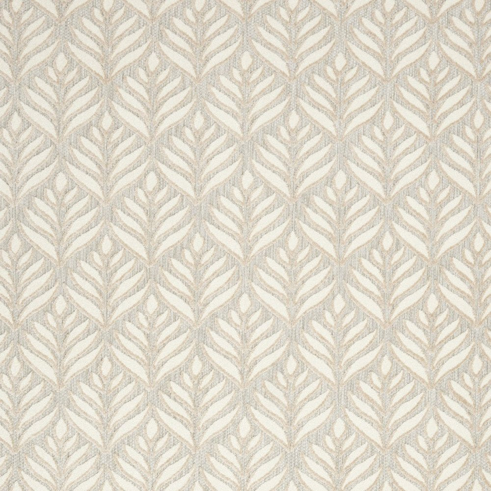 9' X 12' Ivory And Grey Floral Stain Resistant Non Skid Area Rug