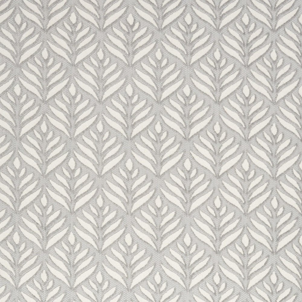 6' X 9' Grey Floral Stain Resistant Non Skid Area Rug