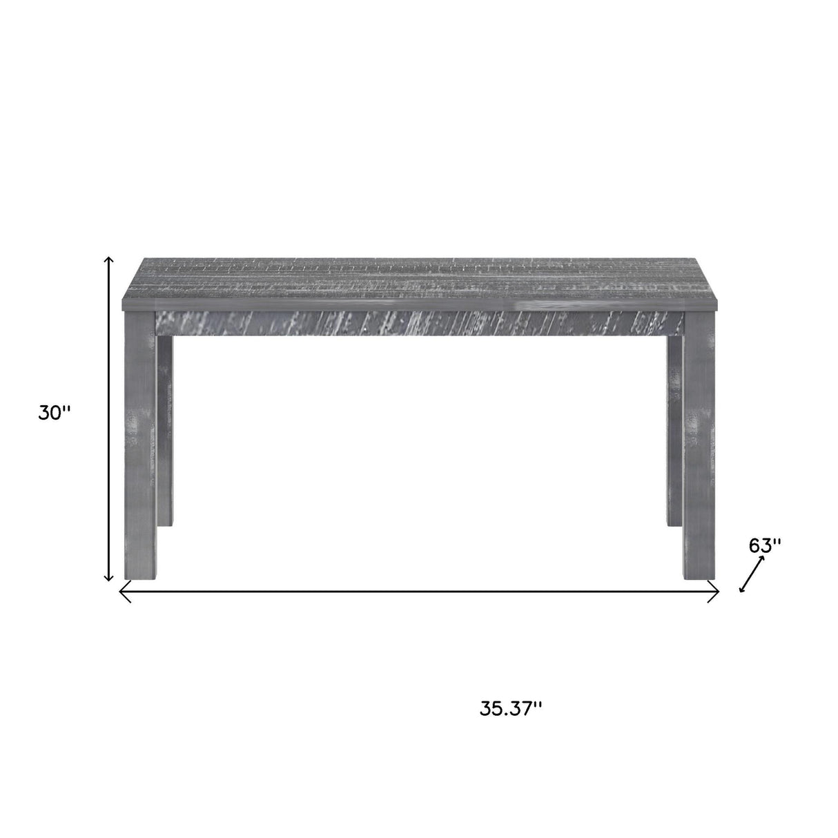 35" Gray Solid Wood Dining Table