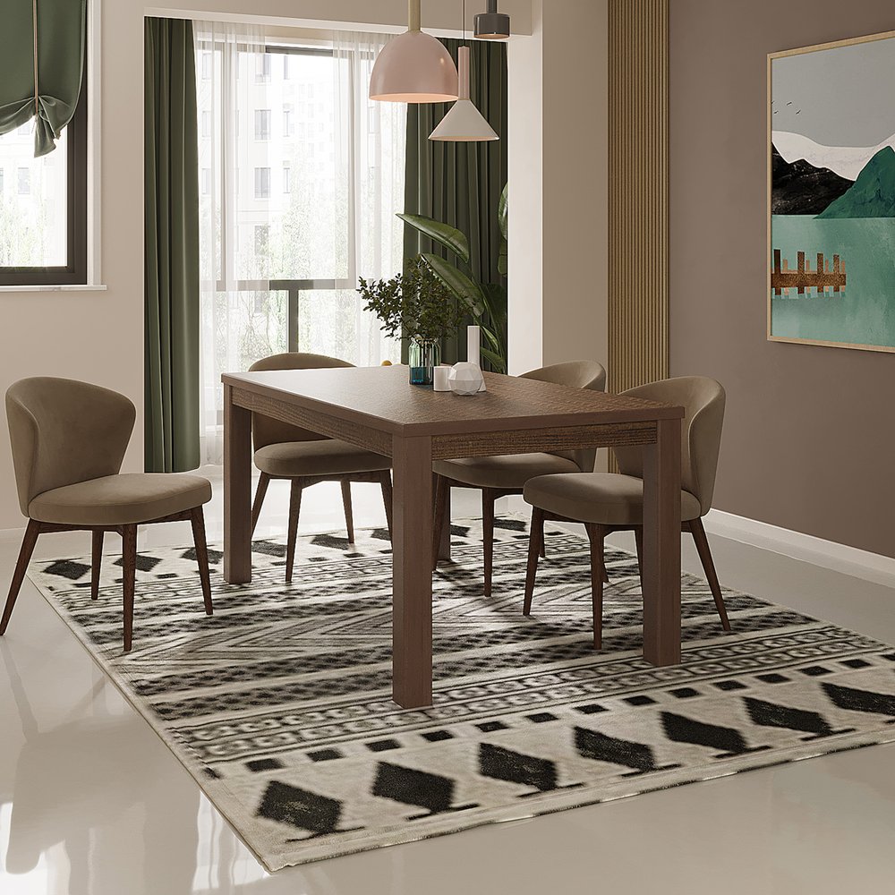 35" Espresso Solid Wood Dining Table