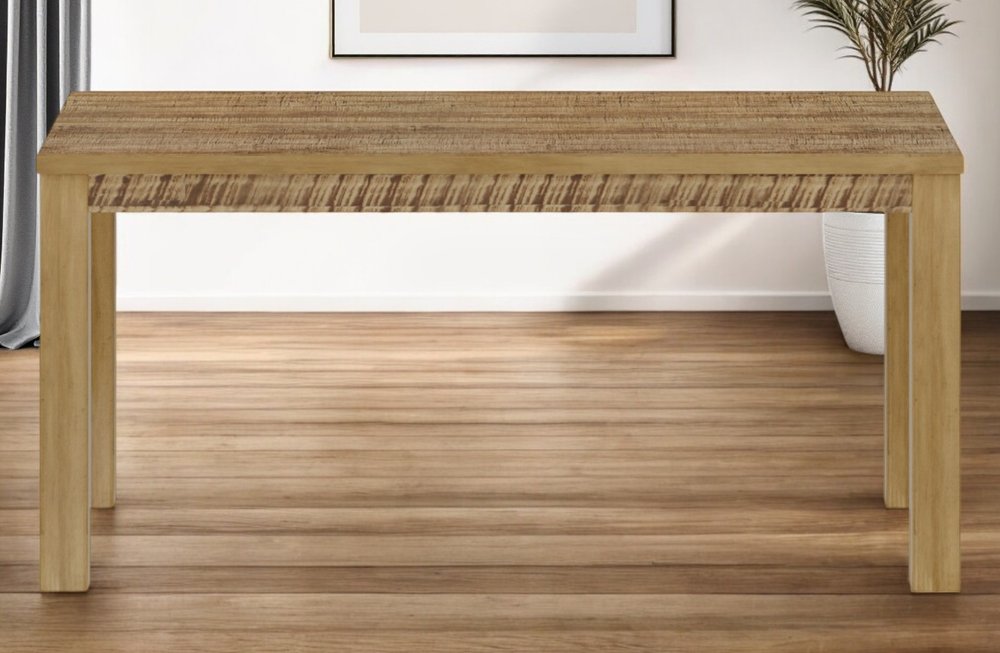 35" Gray Solid Wood Dining Table