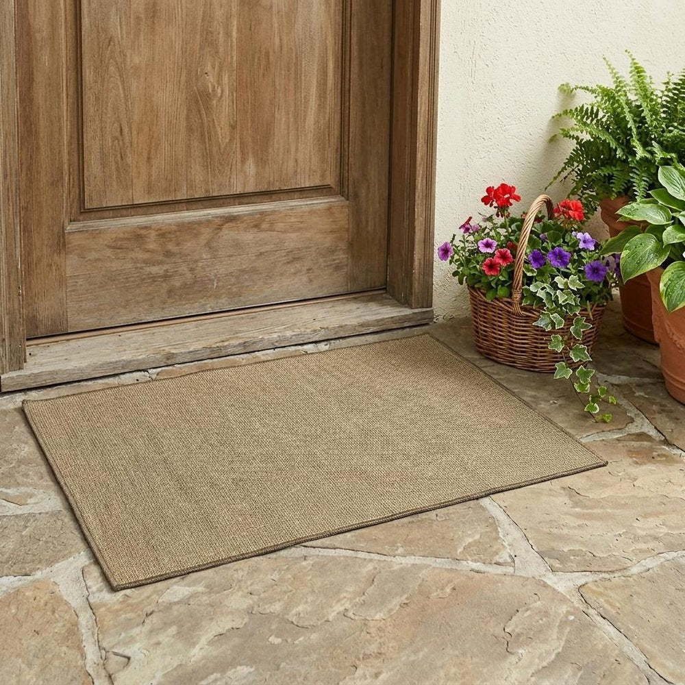2' X 4' Tan Stain Resistant Indoor Outdoor Area Rug