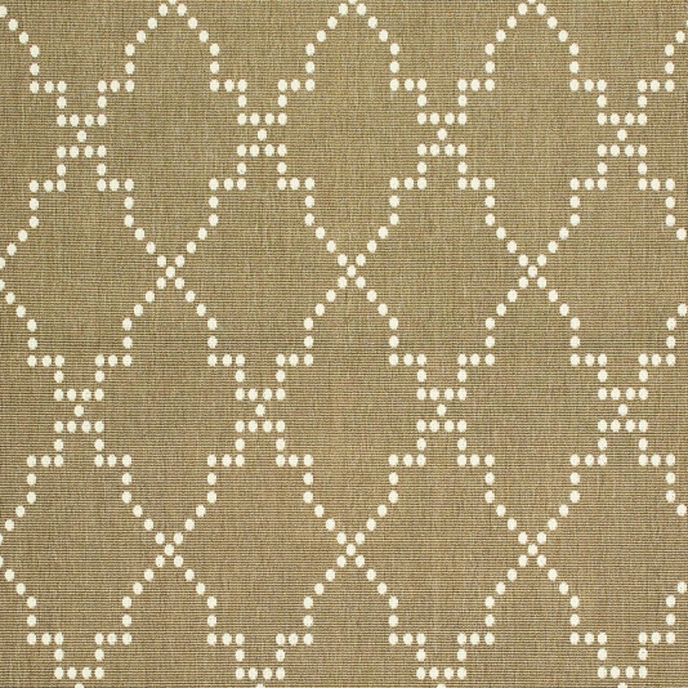 2' X 4' Tan Geometric Stain Resistant Indoor Outdoor Area Rug