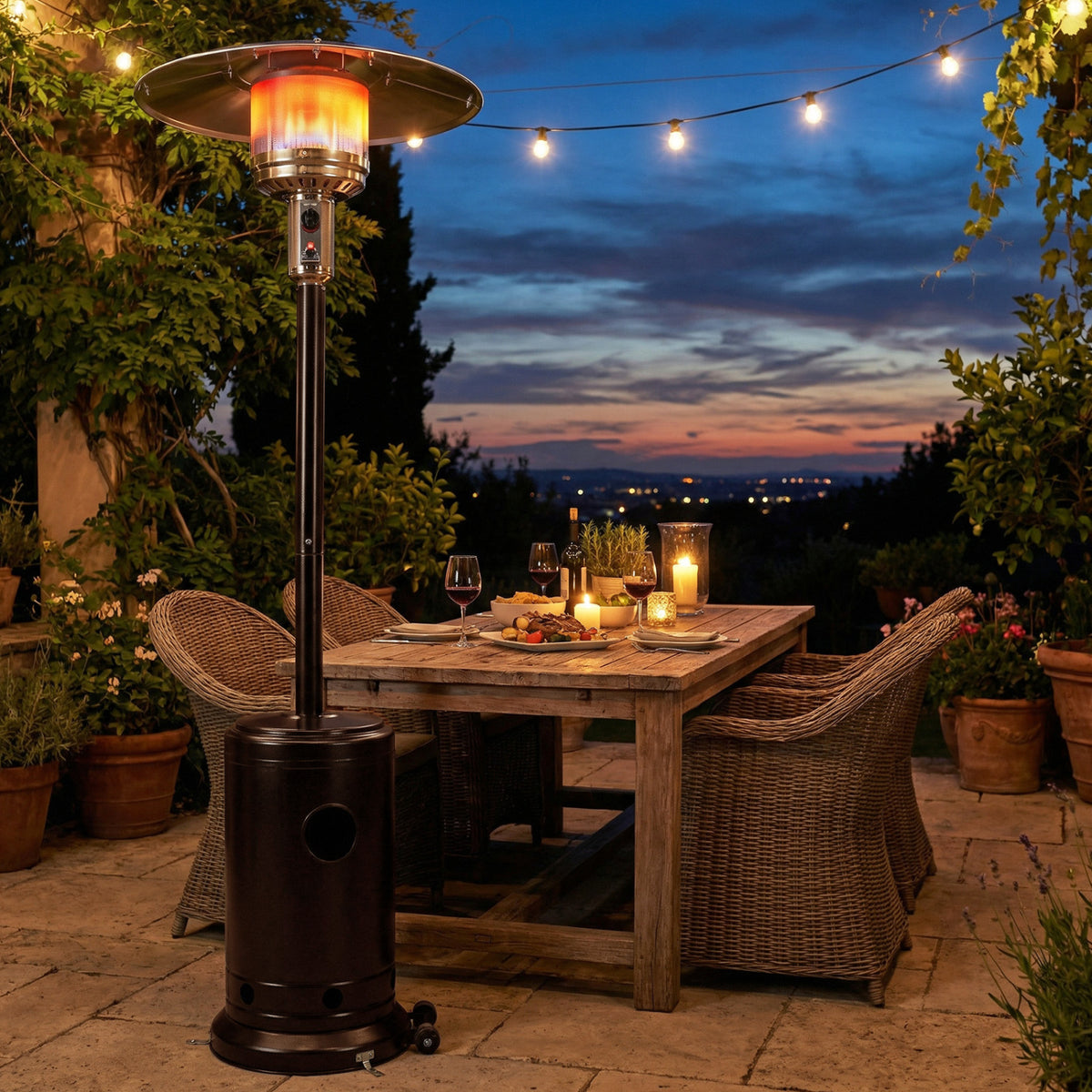 50 000 BTU Patio Propane Gas Heater with Stainless Steel Burner-Bronze