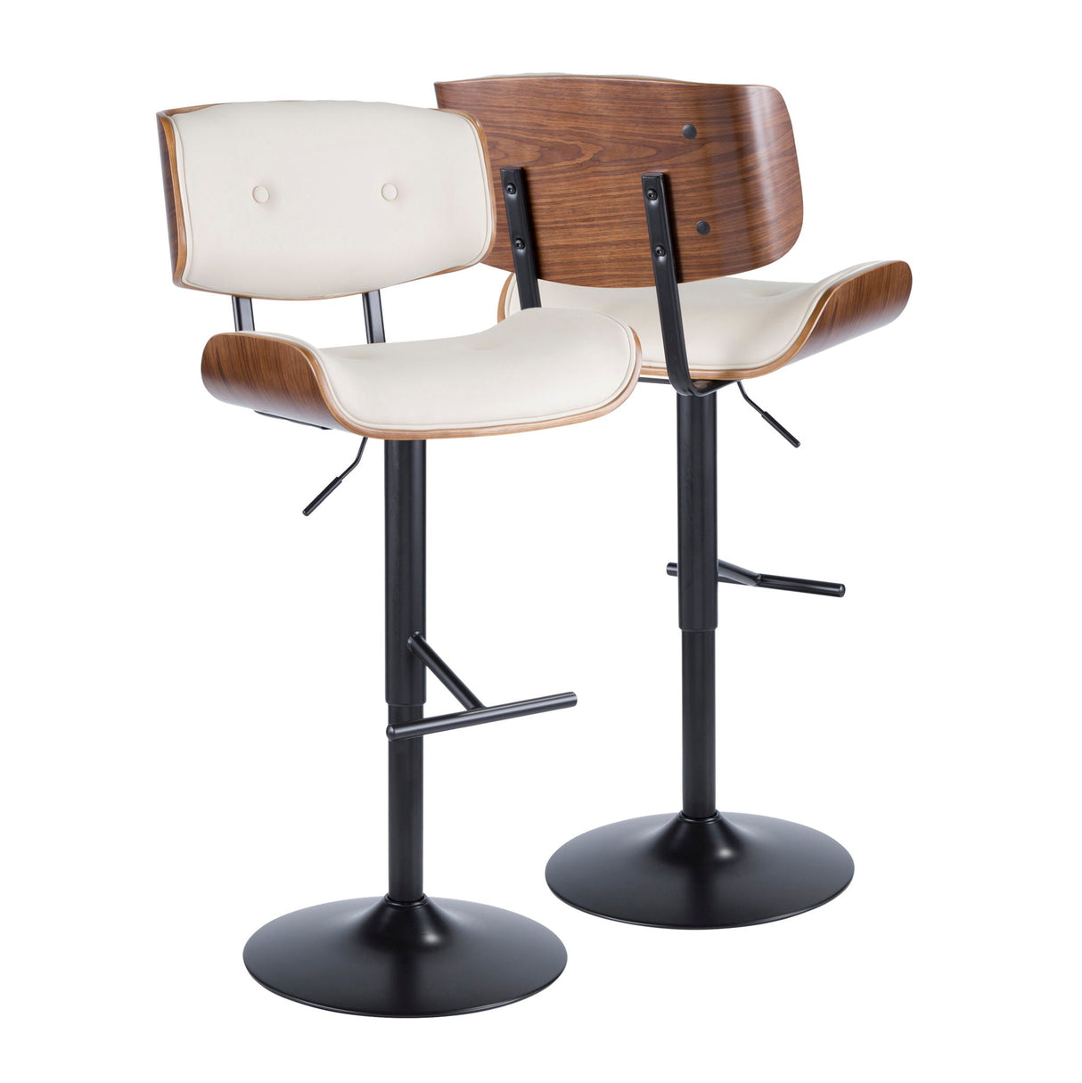 Lombardi - Mid Century Modern Adjustable Barstool by Couch.com