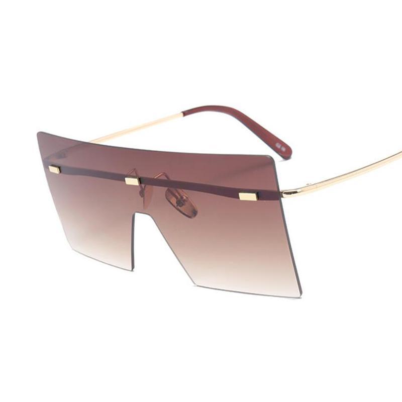 Oversized Luxury Graduent Elegnat Woman and Lady Sunglasses In Retro Vintage Modern Style Sunglasses Rimless Eyewear oculos de sol SUnglasses With UV400Protection