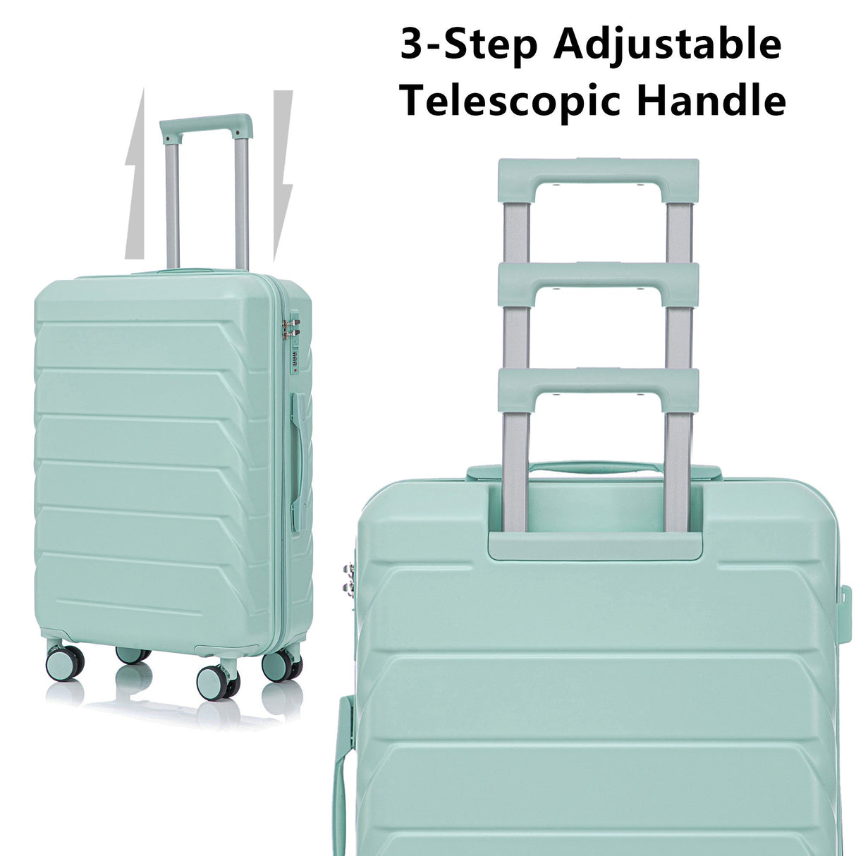 Set 3PCs 20'/24'/28' ABS Spinner Wheel Luggage - Mint Green