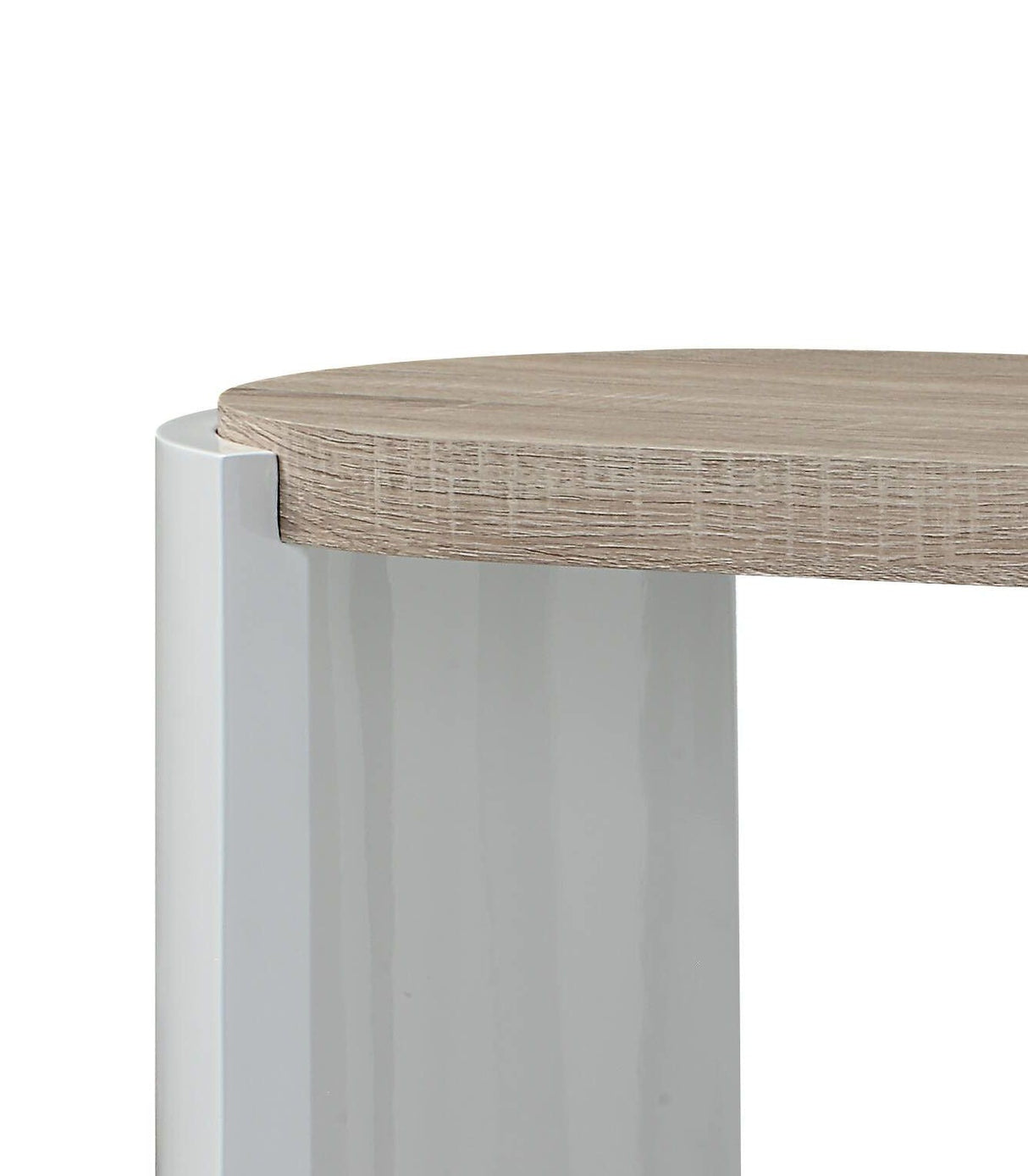 Zoma - High Gloss Sofa Table - Oak / White by Couch.com