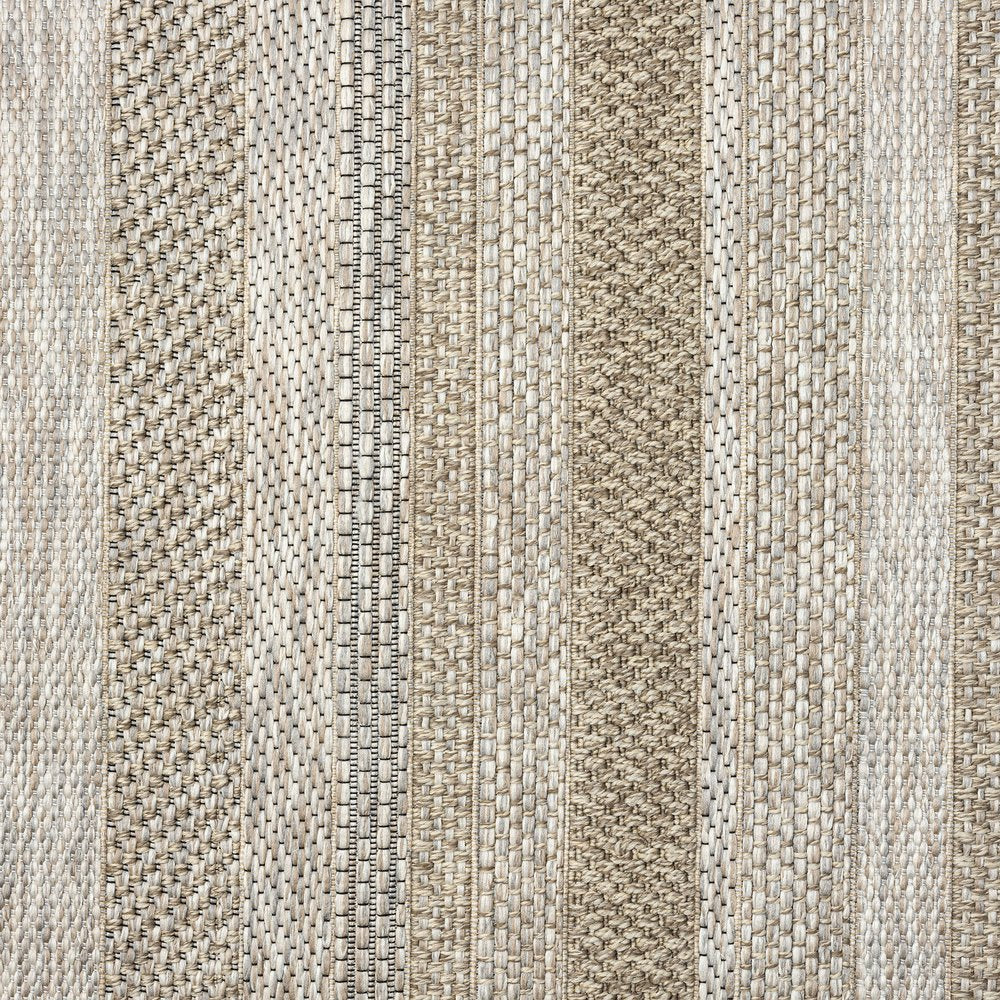 8' X 10' Gray Striped Handmade Indoor Outdoor Area Rug