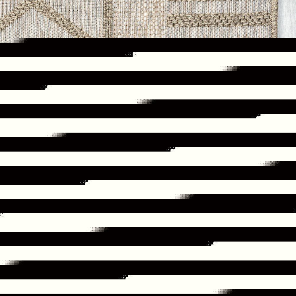 5' X 7' Gray Striped Handmade Indoor Outdoor Area Rug