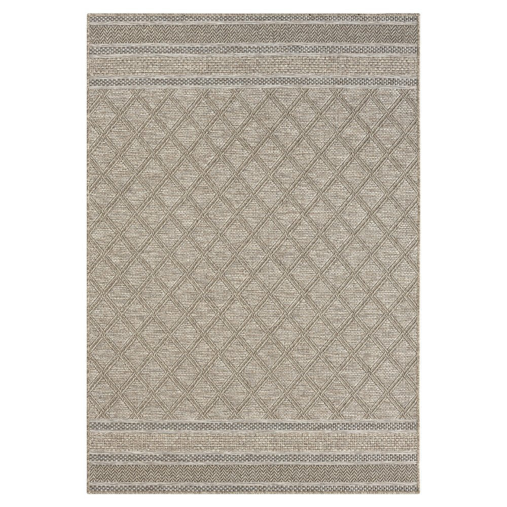 5' X 7' Gray Geometric Handmade Indoor Outdoor Area Rug