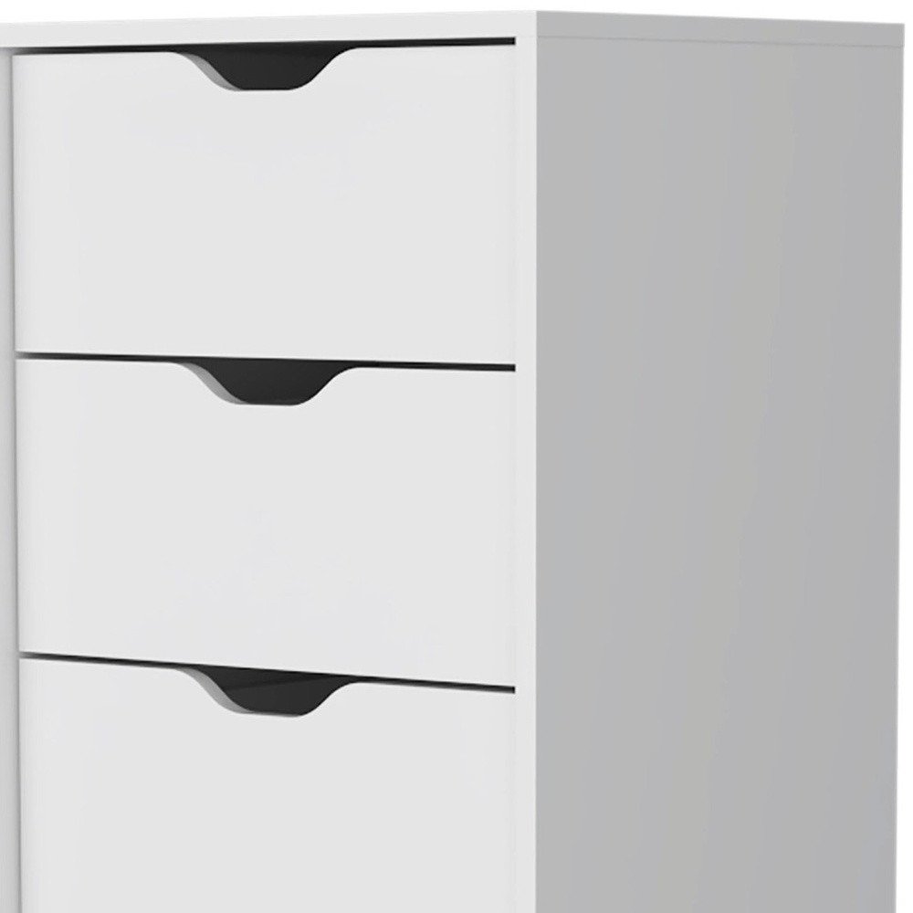 18" White Five Drawer Dresser