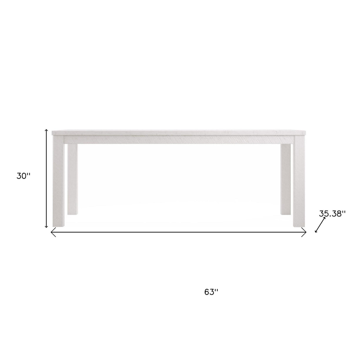 35" Gray Solid Wood Dining Table