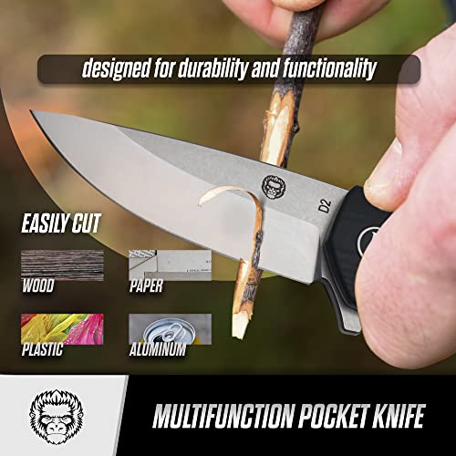 The Peasant Folding Pocket Knife Giftset for Men and Women (Silver and Black)