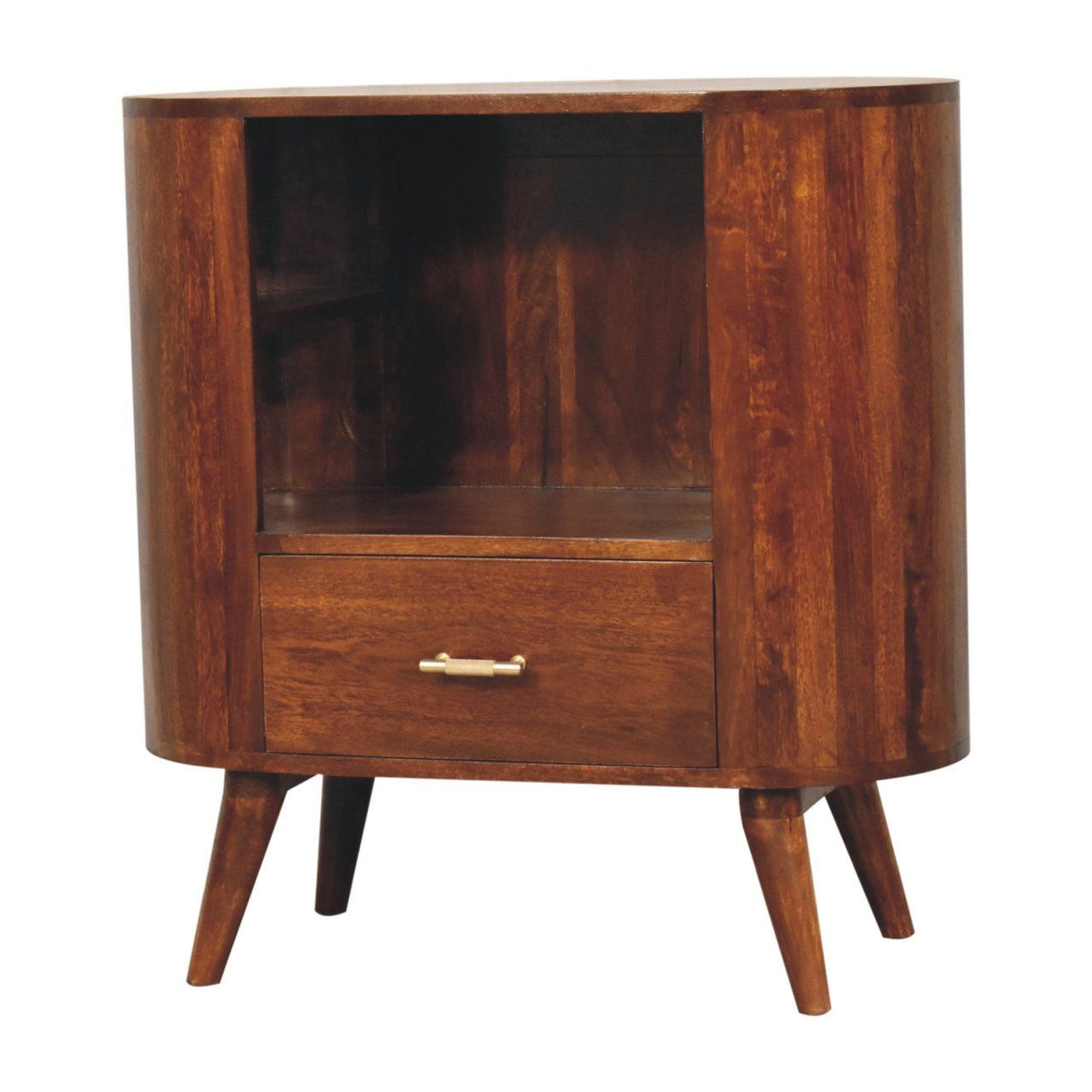 Cortez - T Bar Open Slot Cabinet - Dark Brown by Couch.com
