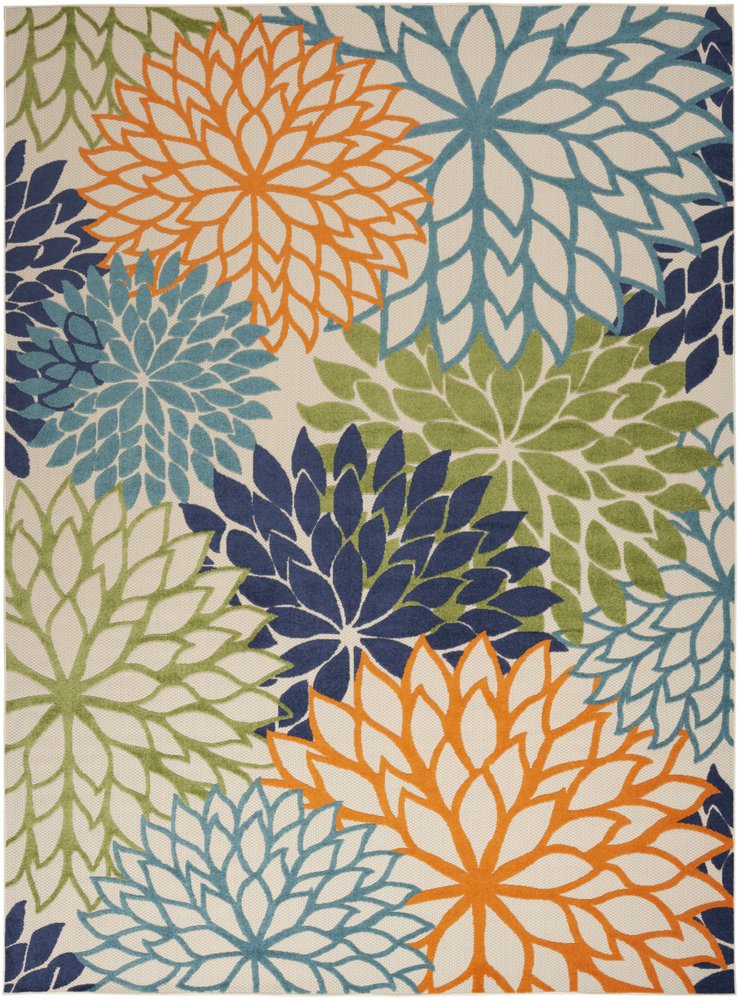 10' X 14' Blue And Green Indoor Outdoor Area Rug