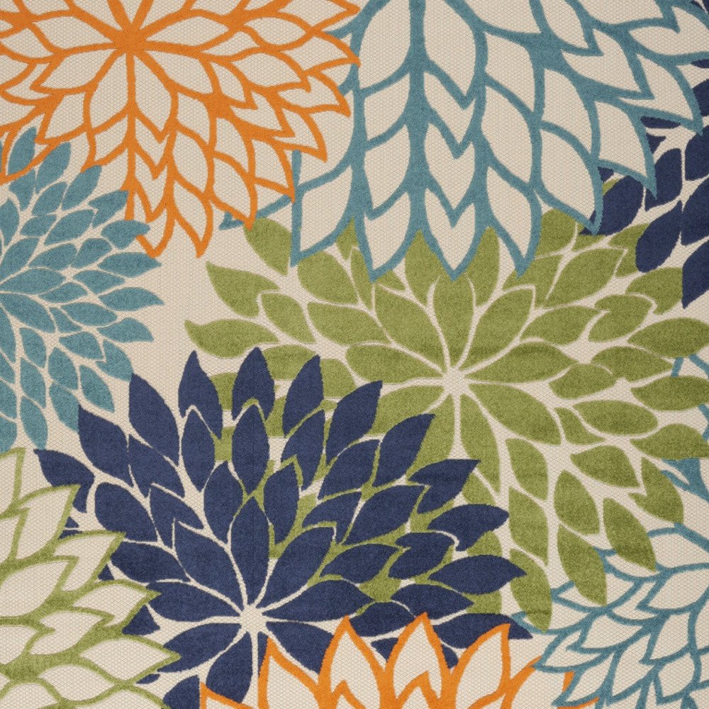 10' X 14' Blue And Green Indoor Outdoor Area Rug